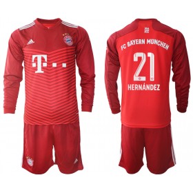 Jalkapallo Pelipaidat FC Bayern München Lucas Hernandez 21 Lasten Kotipaita 2021-2022 Pitkähihainen